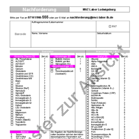 Nachforderungsschein Innere Medizin