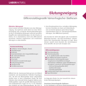 Blutungsneigung - Differenzialdiagnostik hämorrhagischer Diathesen