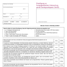 Einwilligungserklärung genetische Untersuchung
