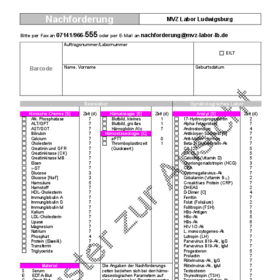 Nachforderungsschein Gynäkologie