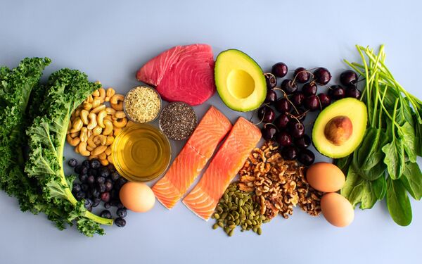 Overhead,View,Of,Fresh,Omega-3,Rich,Foods:,A,Variety,Of